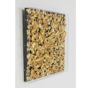 Tableau 3D fleurs dorées Kare Design