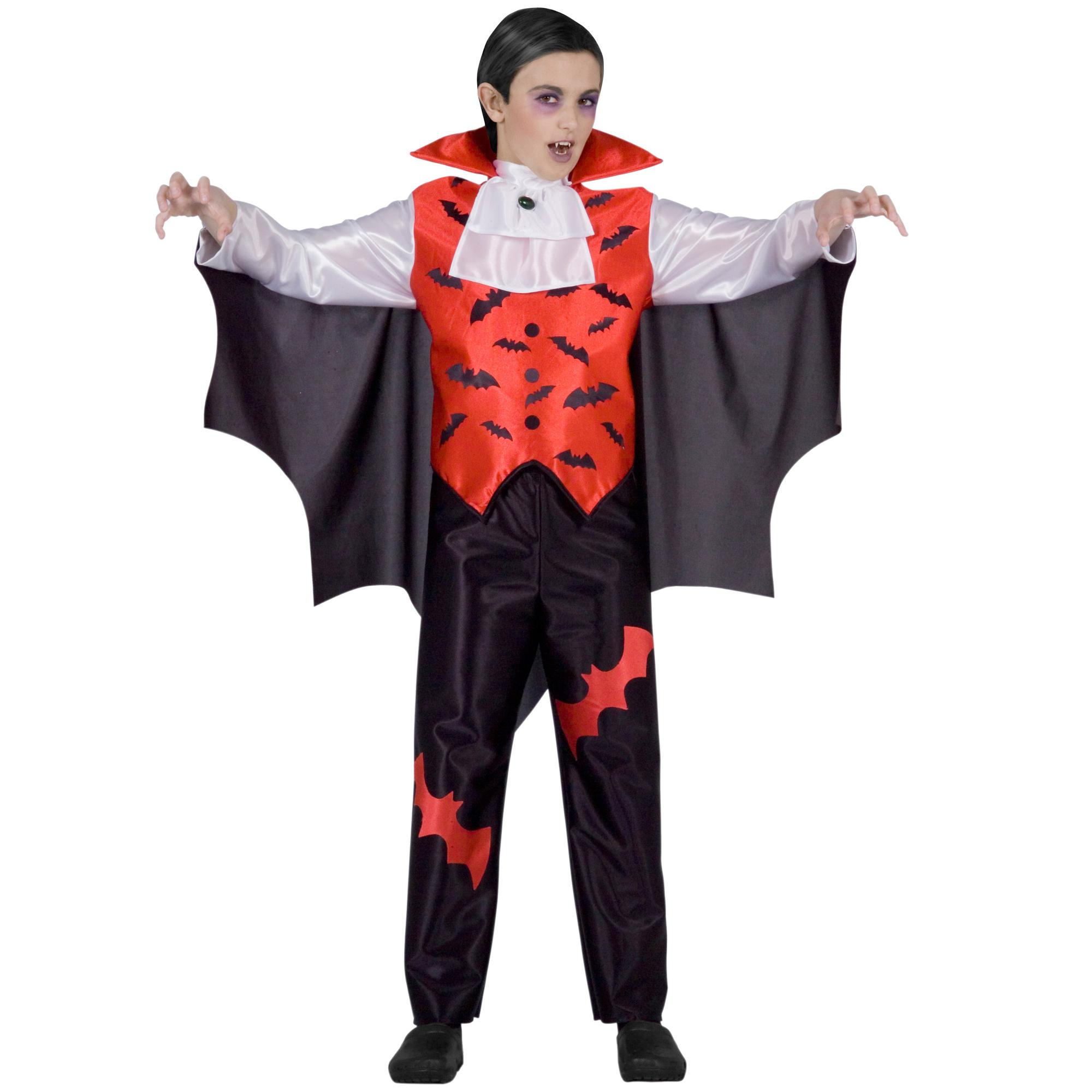 Travestimento Costume Halloween Vampiro Rosso Nero Bambino