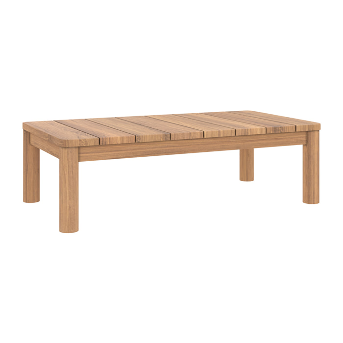 Table basse rectangulaire de jardin en bois de teck massif - Nadila