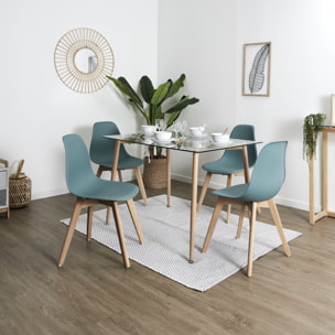 Chaise Scandinave Coque Bleu Celadon - Lot De 2