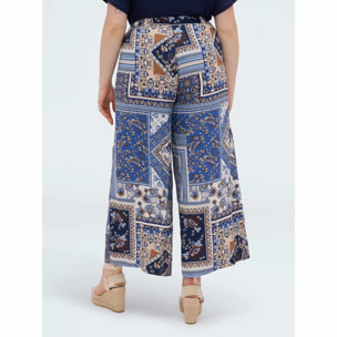 Fiorella Rubino - Pantaloni cropped in viscosa - Blu