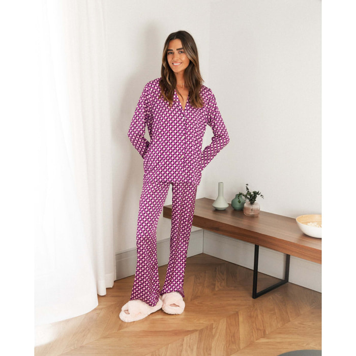 Pijama de Mujer Largo Camisero Geométrico | Pijamas Bonitos THE-ARE