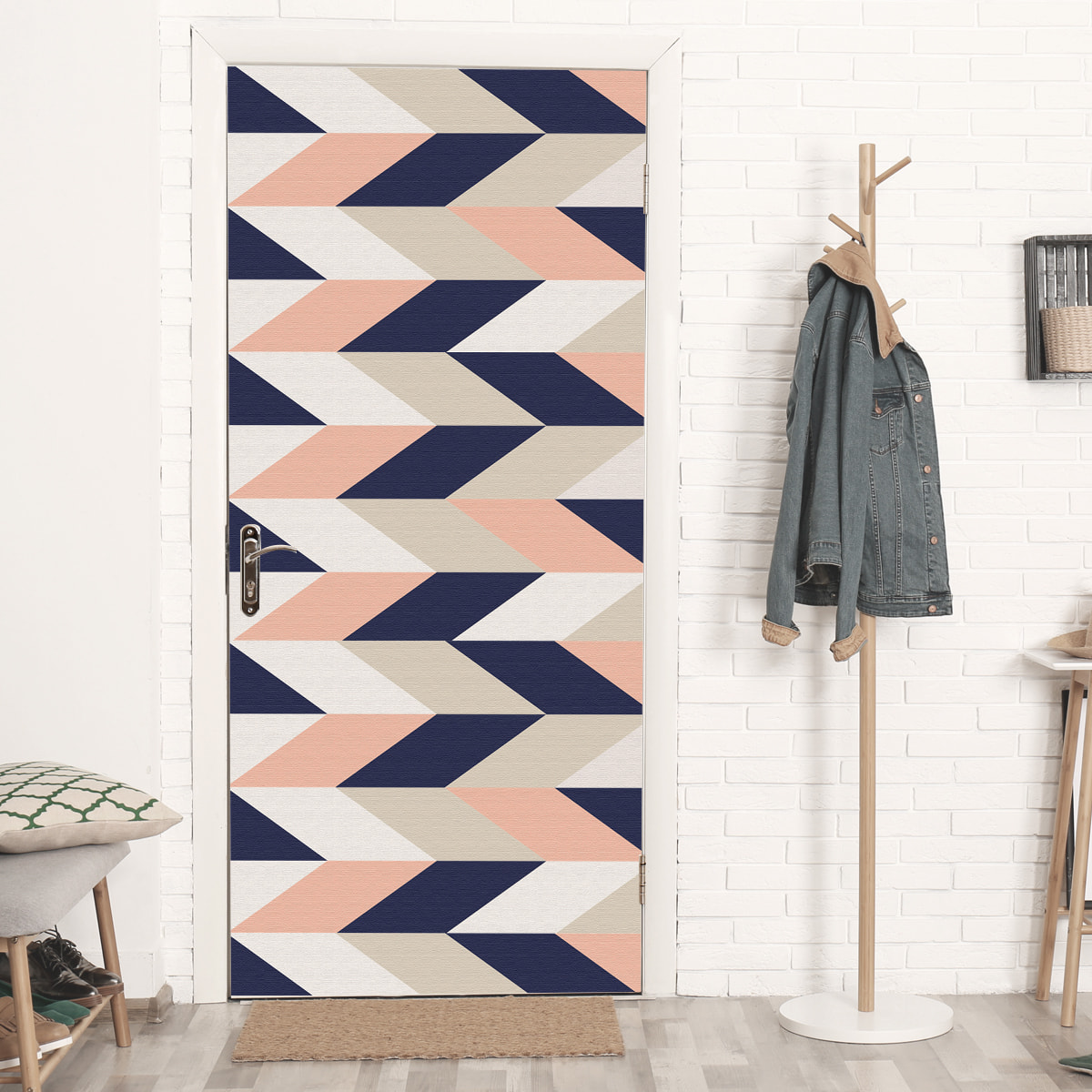 Stickers adhesivos de CERAMIKO - Chevron tricolor 50x100