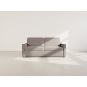 Julia - canapé 3 places convertible express couchage quotidien 140 cm matelas 14 cm en tissu - Gris