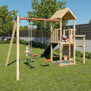 Aire de jeux en bois poutre métal 2,30 m XCHANGE PLAYER