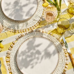Lot de 6 grandes assiettes, COTON