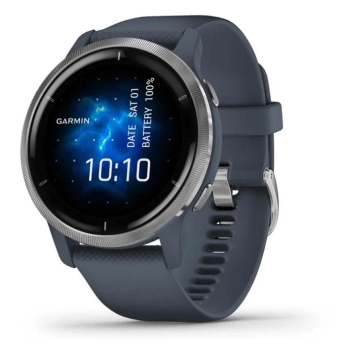 Montre sport GARMIN Venu 2 Silver avec bracelet bleu gris