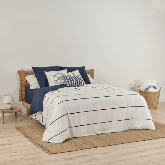 Housse de couette réversible en popeline 80 fils Marino-Ibiza