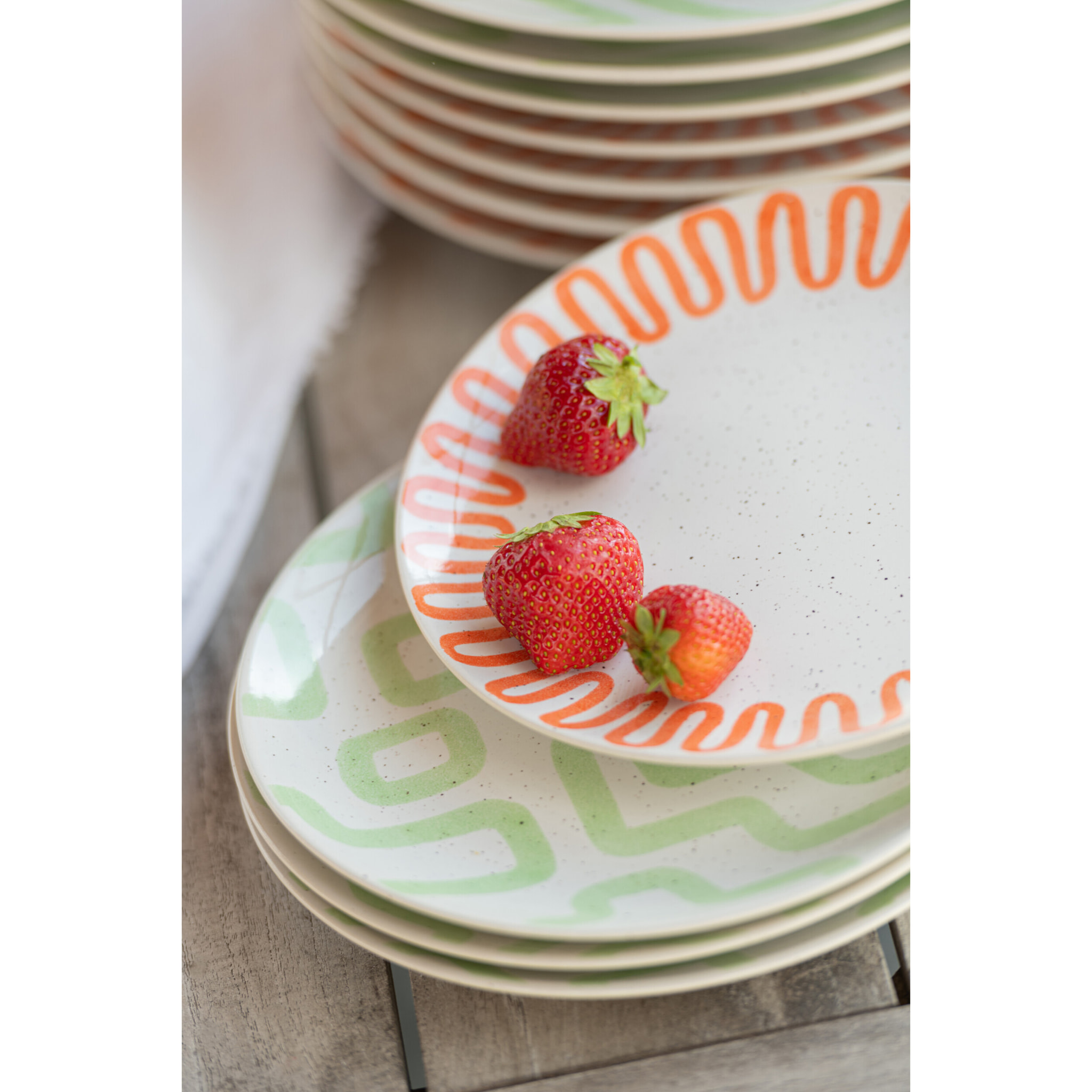 J-Line assiette Courbe - porcelaine - orange - small - 4 pcs