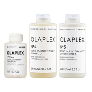 OLAPLEX Kit Treatment N°3 Plus 100ml + Shampoo N°4 250ml + Conditioner N°5 250ml