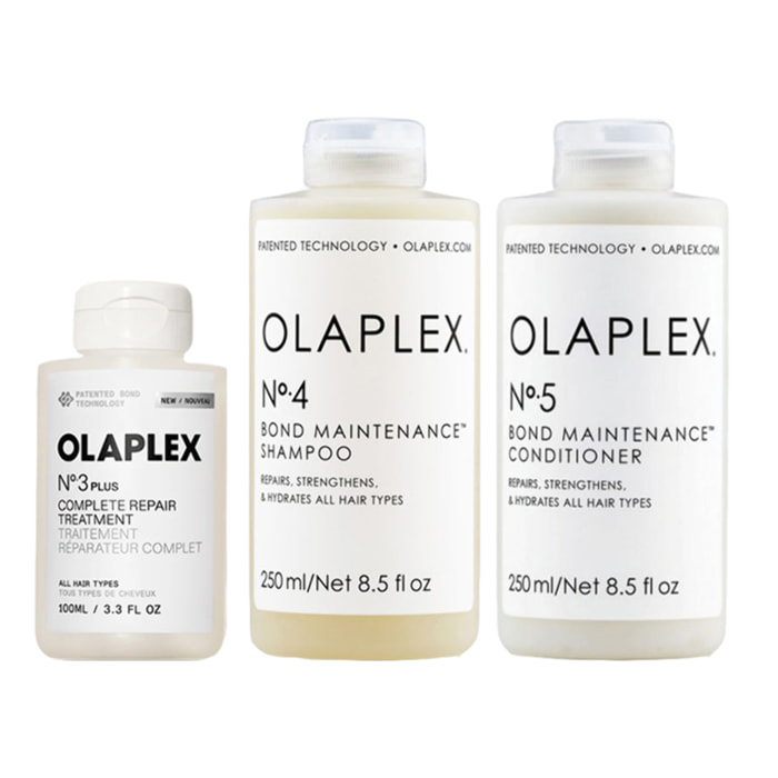 OLAPLEX Kit Treatment N°3 Plus 100ml + Shampoo N°4 250ml + Conditioner N°5 250ml