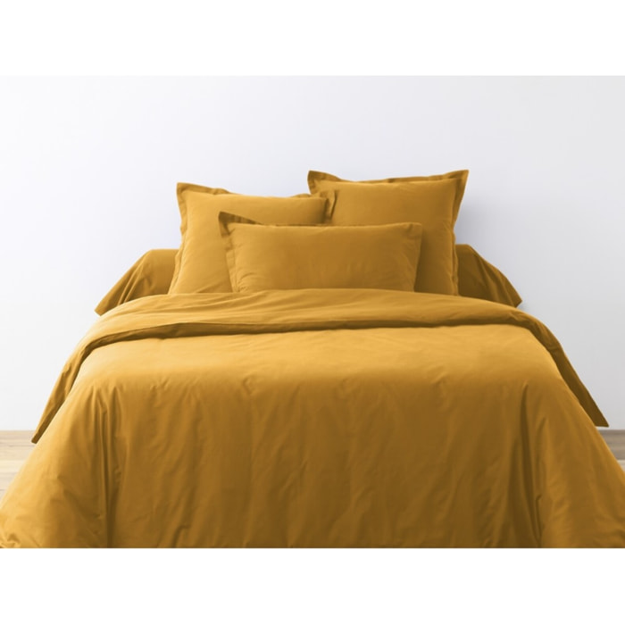 Parure Housse De Couette + 2 taies 100% Coton 57fils Safran