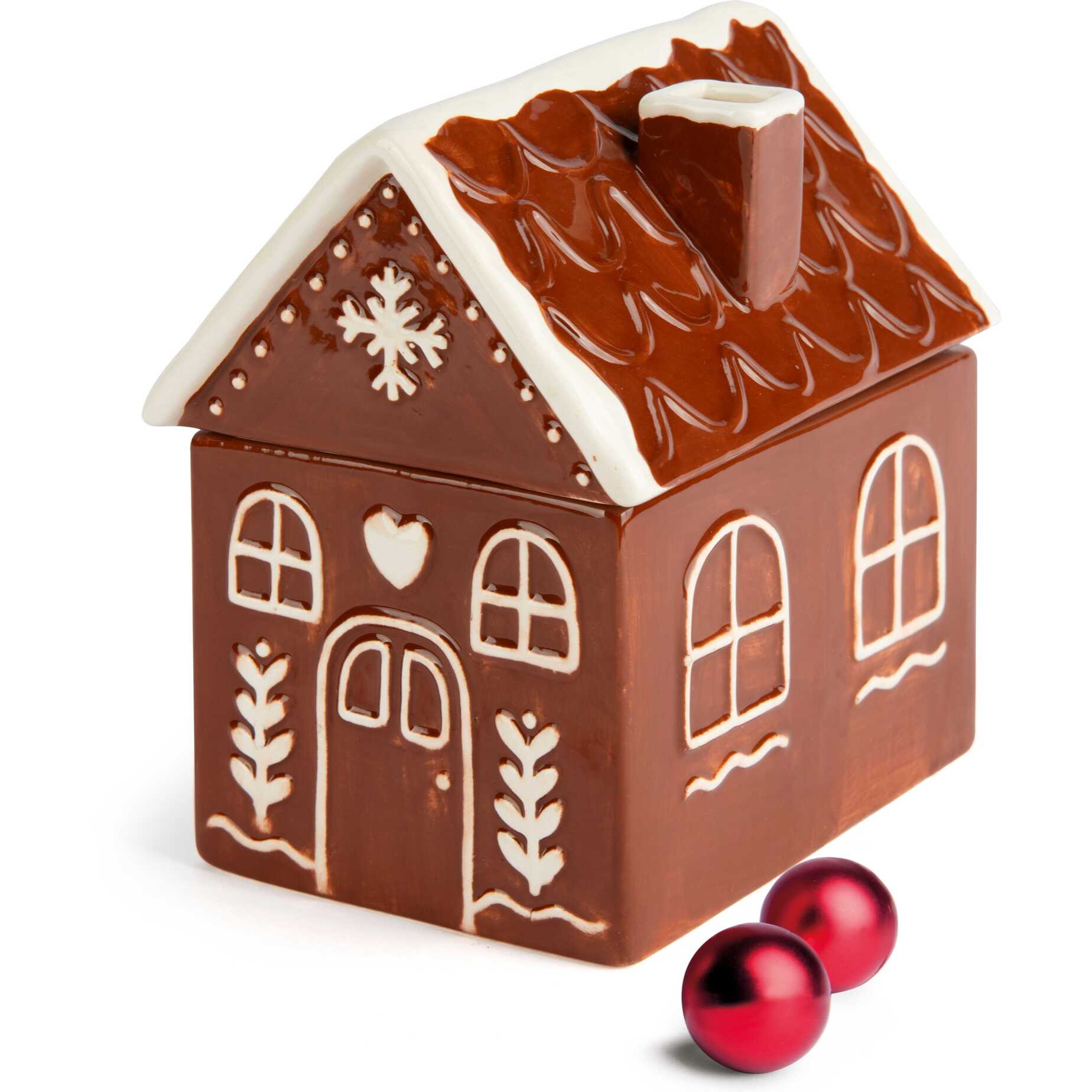 Biscottiera a Forma di Casetta Excelsa- Wonderful Ginger, Ceramica Marrone