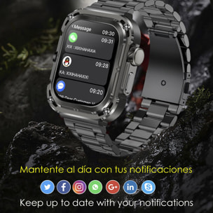 Smartwatch Z85 Max con schermo da 2'', triplo cinturino. Monitor sanitari, ECG, pressione sanguigna. Modalità sport, chiamate BT.