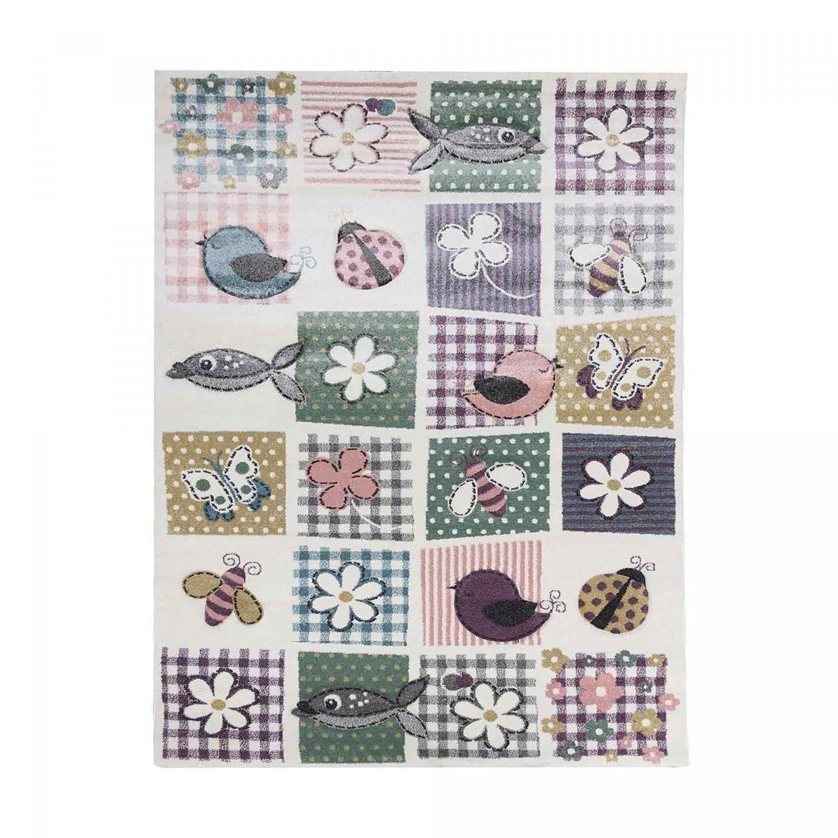 Tapis enfant tissé motif géométrique LANE