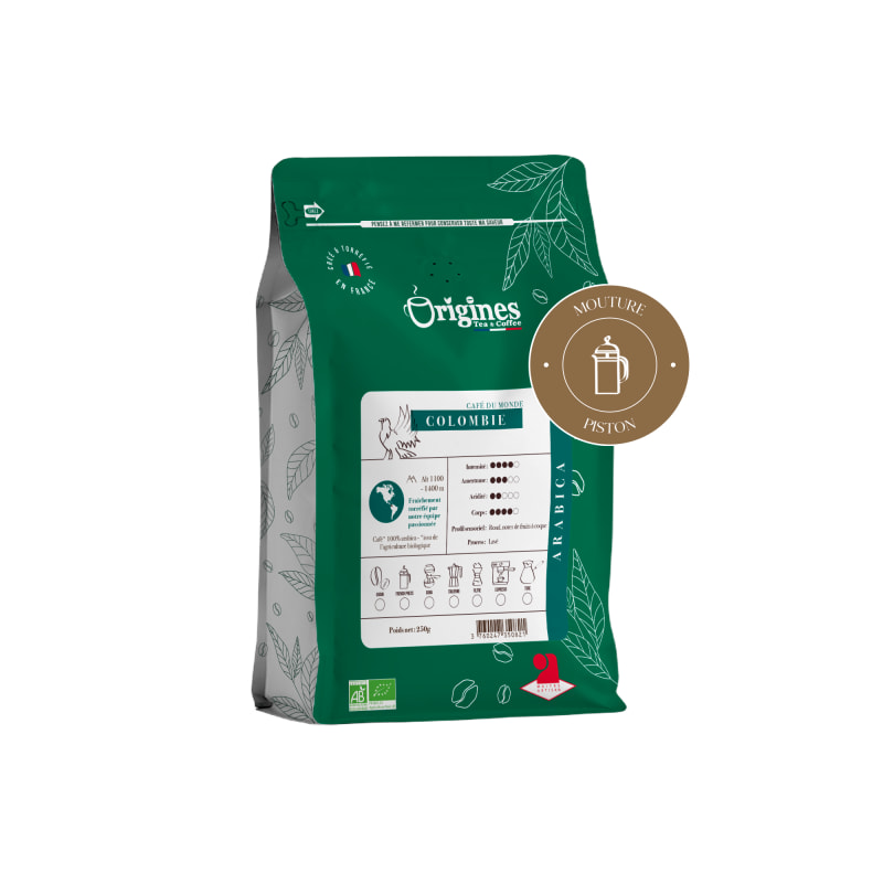 Café Bio Colombie - Pur Arabica - Piston 250g