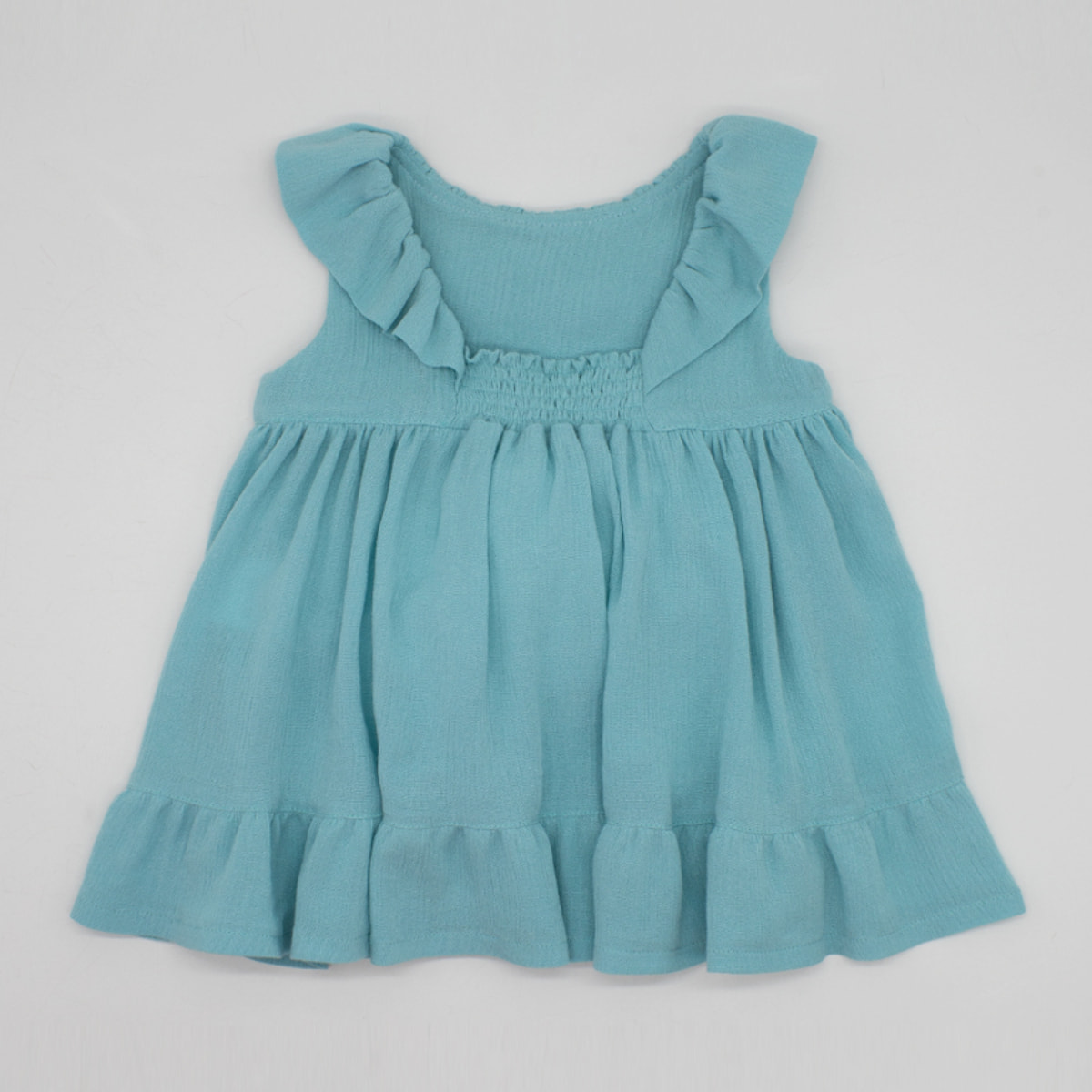 VESTIDO CUELLO VOLANTE BAMBULA AZUL