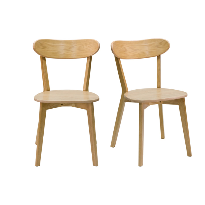 Chaises vintage bois clair chêne (lot de 2) DOVE