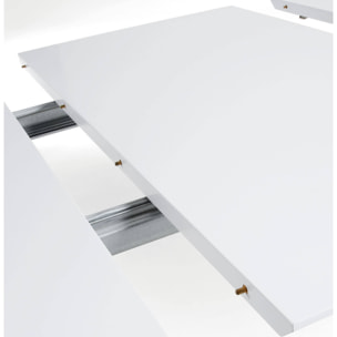 Kave Home - Tavolo da pranzo allungabile Eunice 140(220) x 100 cm bianco con gambe in legno