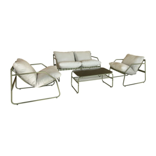 Salon de jardin vert 4 places acier inoxydable FLORENCE