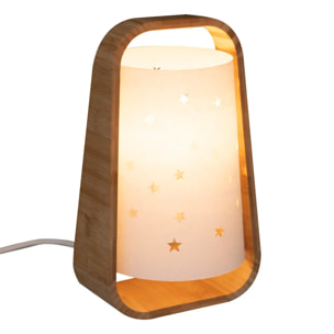 Lampe à poser étoiles H.28cm bambou