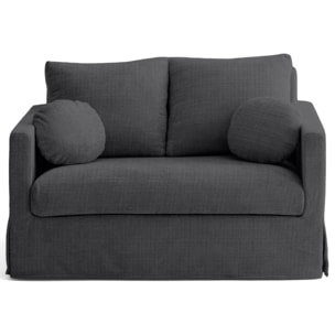 Housse en velours texturé pour canapé Serena 2 places - Gris Anthracite