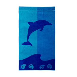 Telo Mare Spugna Jacquard Spiaggia Disegno Flipper