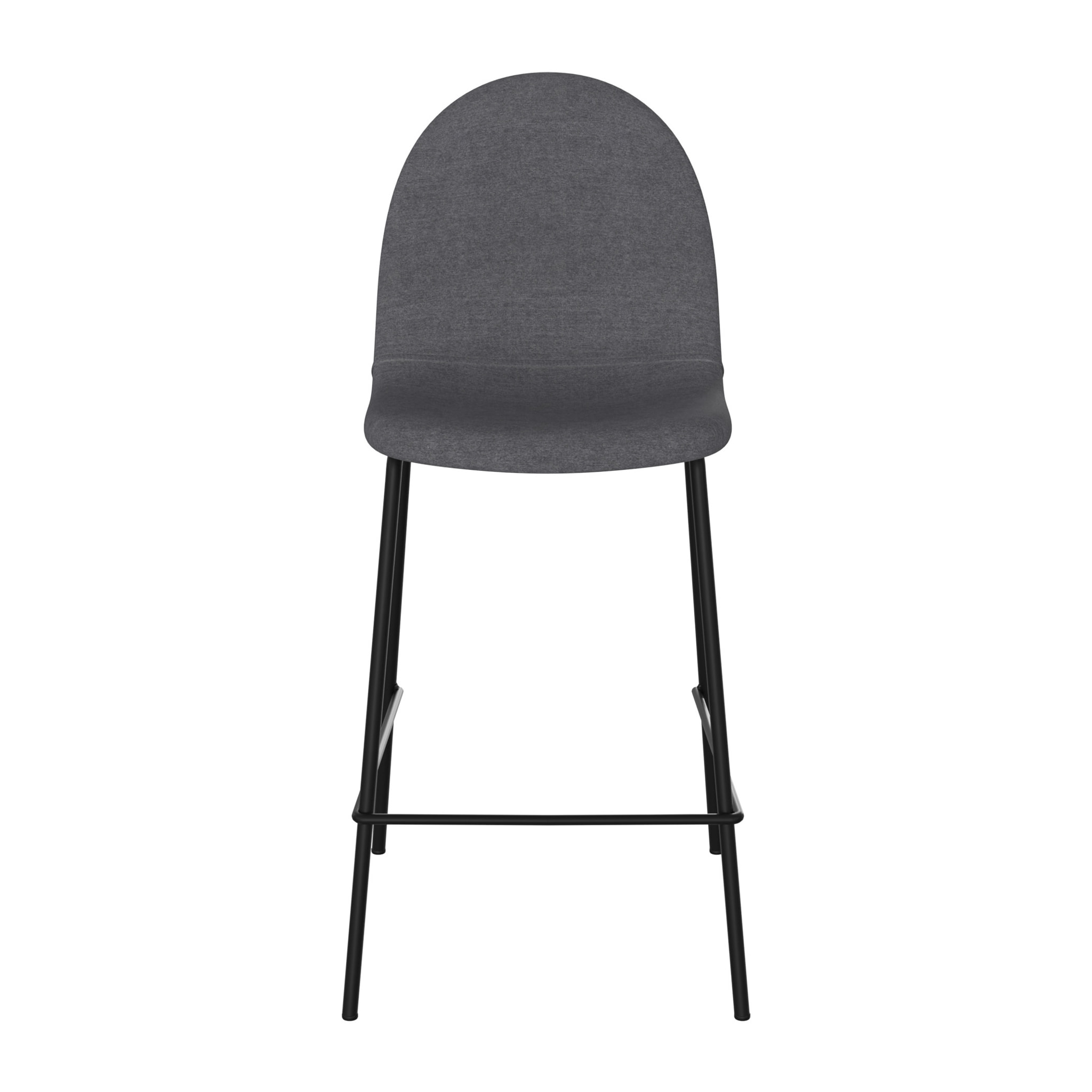 Lot de 2 chaises pour îlot central en tissu gris foncé 63 cm - Léna