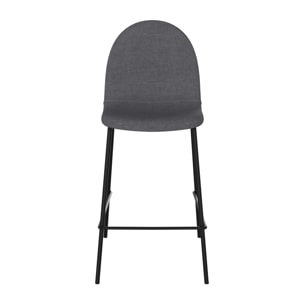 Lot de 2 chaises pour îlot central en tissu gris foncé 63 cm - Léna