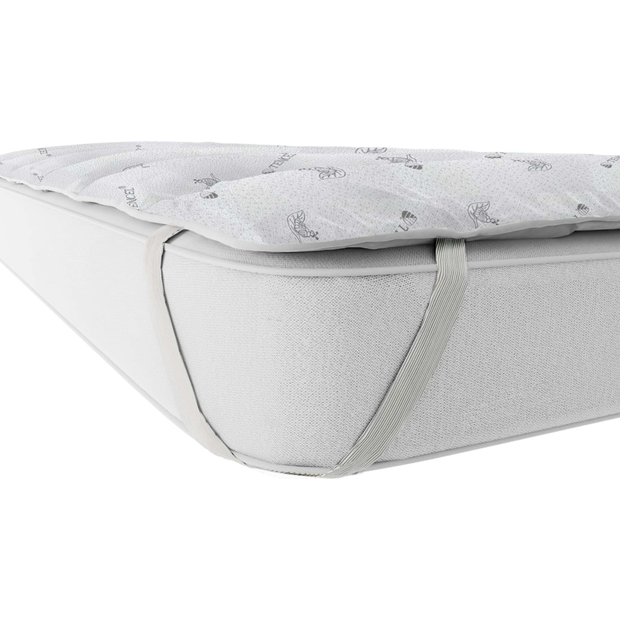 TOPPER TRAPUNTATO TENCEL CON ELASTICI - Made in Italy