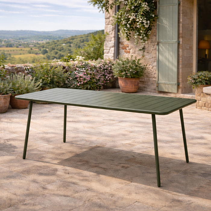 EVORA Table de jardin 6 places 160cm vert