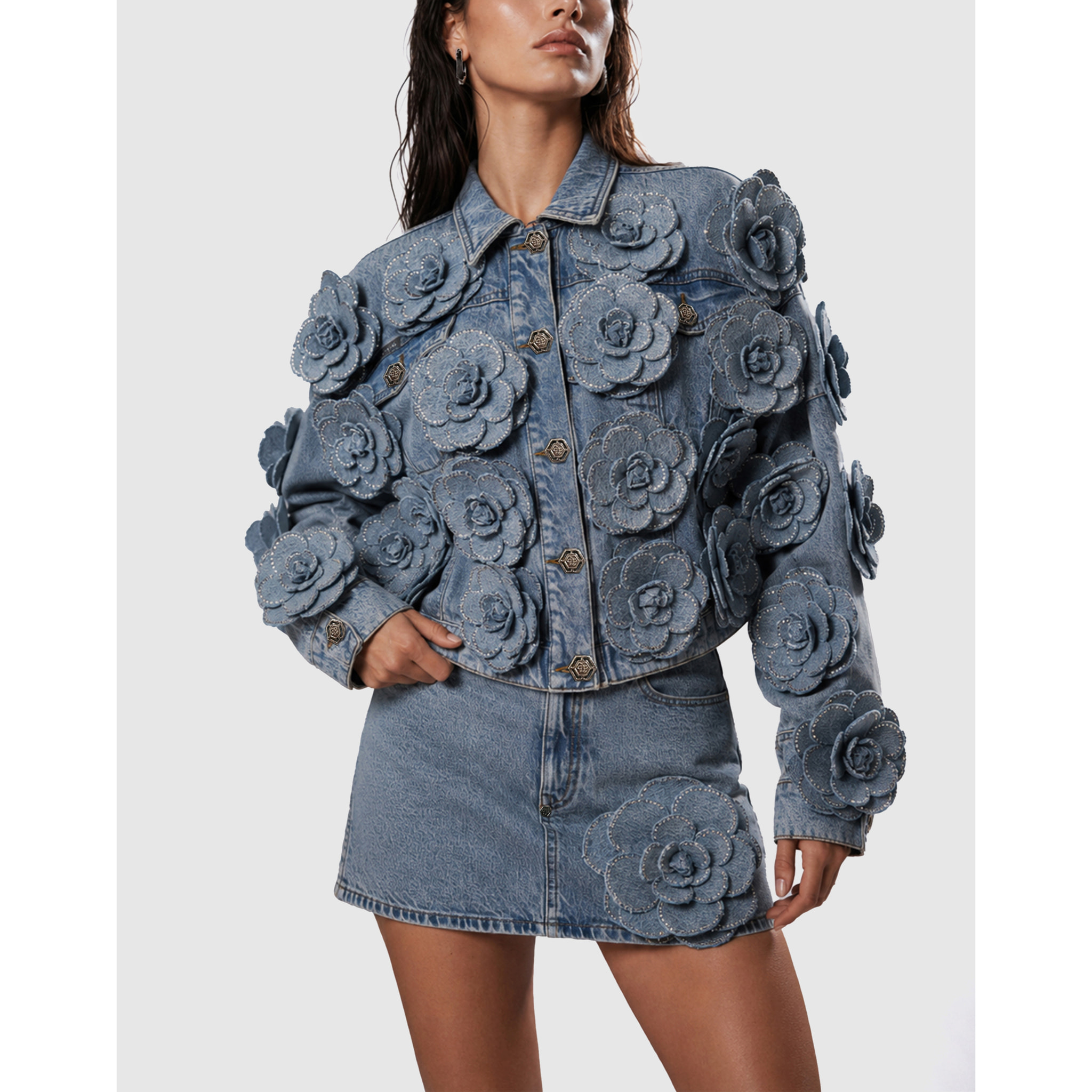 PHILIPP PLEIN Chaqueta vaquera ROSES