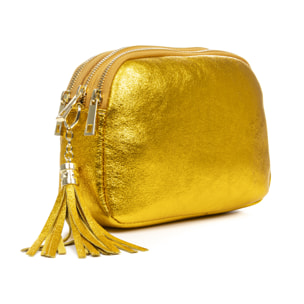 Aliminusa bolso bandolera Mujer. Piel auténtica Gamuza Lacada.