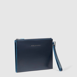 Piquadro Pochette porta iPad®mini in pelle con polsiera rimovibile e tasca per AirPods®