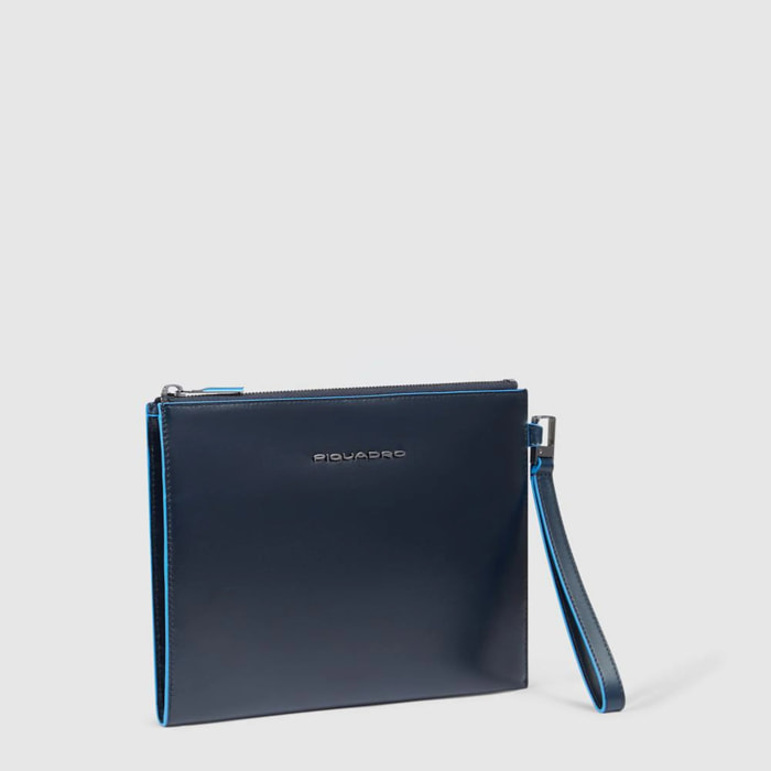 Piquadro Pochette porta iPad®mini in pelle con polsiera rimovibile e tasca per AirPods®
