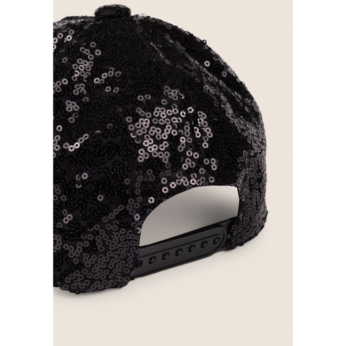 Berretto Junior stile baseball con paillettes e logo omino