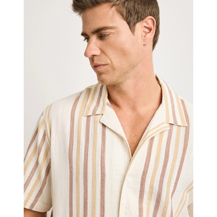 Camisa Manga Corta Marrón - Isao