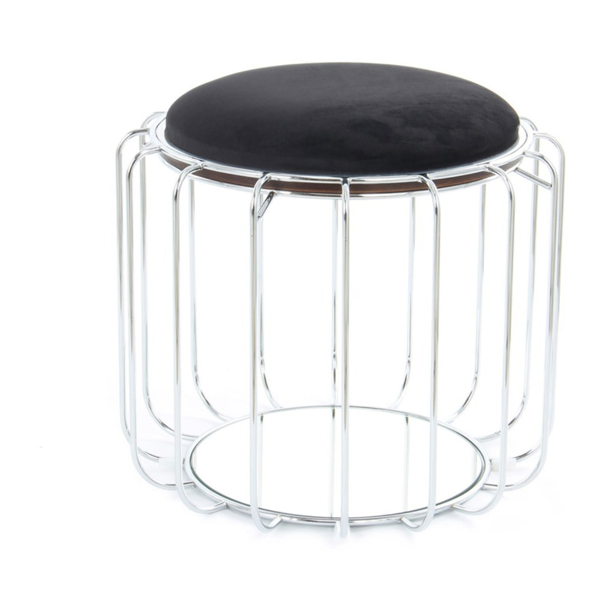 Tavolino e pouf trasformabile Comfortable 110 nero e argento