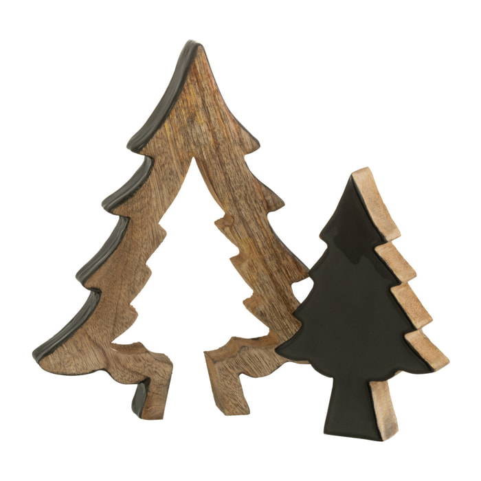 J-Line suspension Sapin Puzzle - bois - noir/naturel - medium