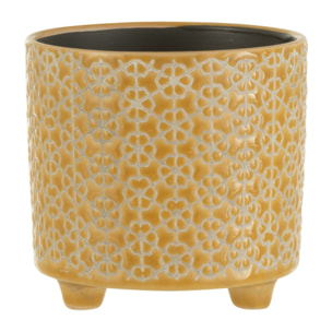 J-Line cache-pot Fleur - céramique - ocre - small - 2 pièces - Ø 12 cm
