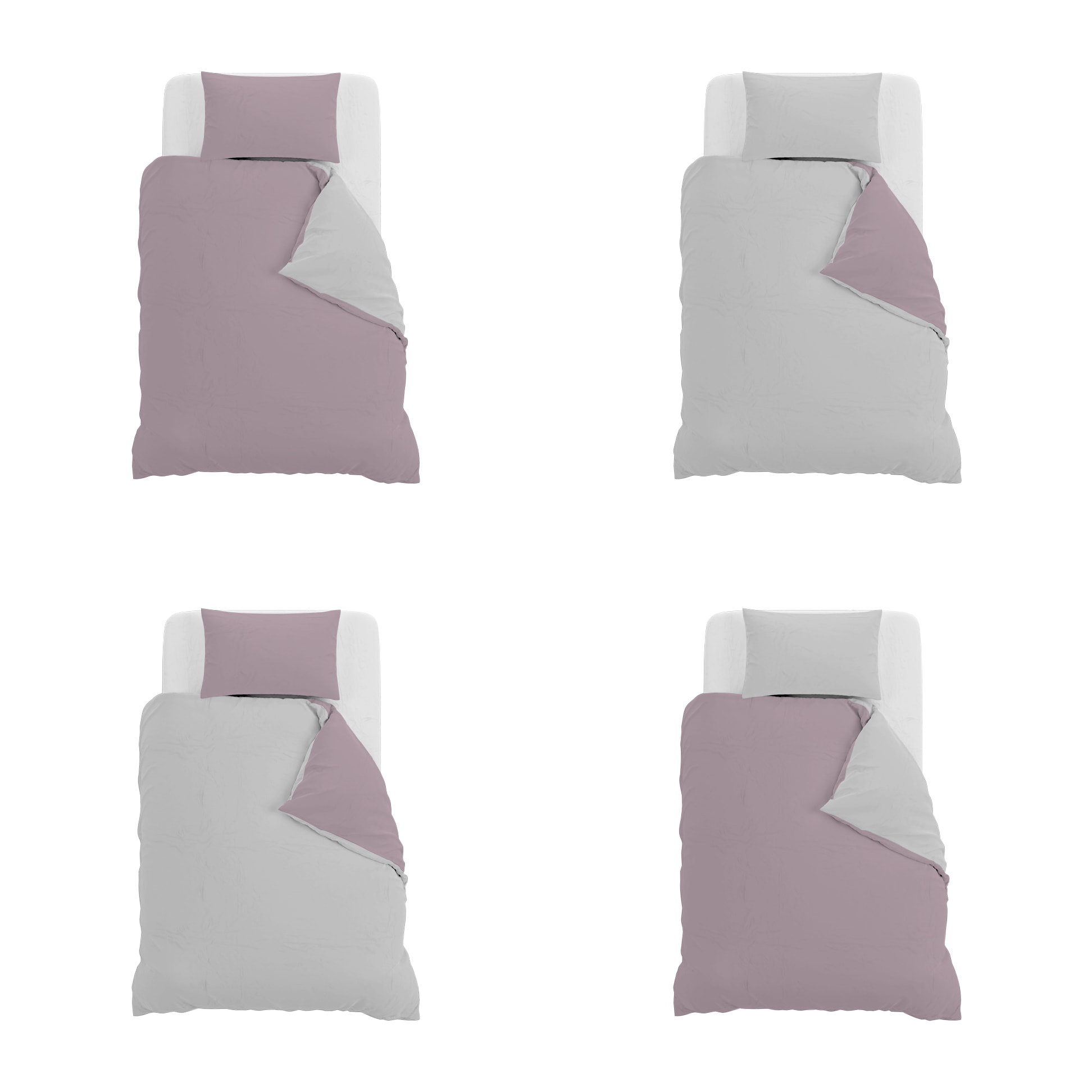 PARURE COPRIPIUMINO NATURAL COLOR PIAZZA E MEZZA - 100% COTONE MADE IN ITALY