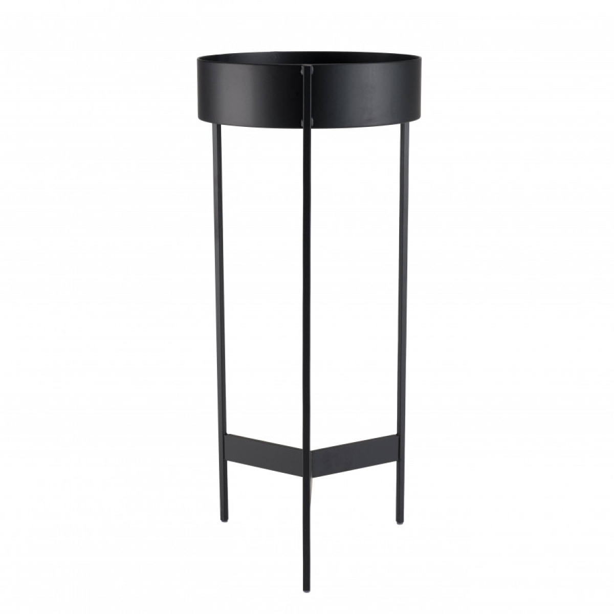 DALY - Selette ronde / porte plantes MM noire piètement métal