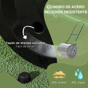 Rodillo para Césped con Capacidad de 60L Diámetro de 50cm