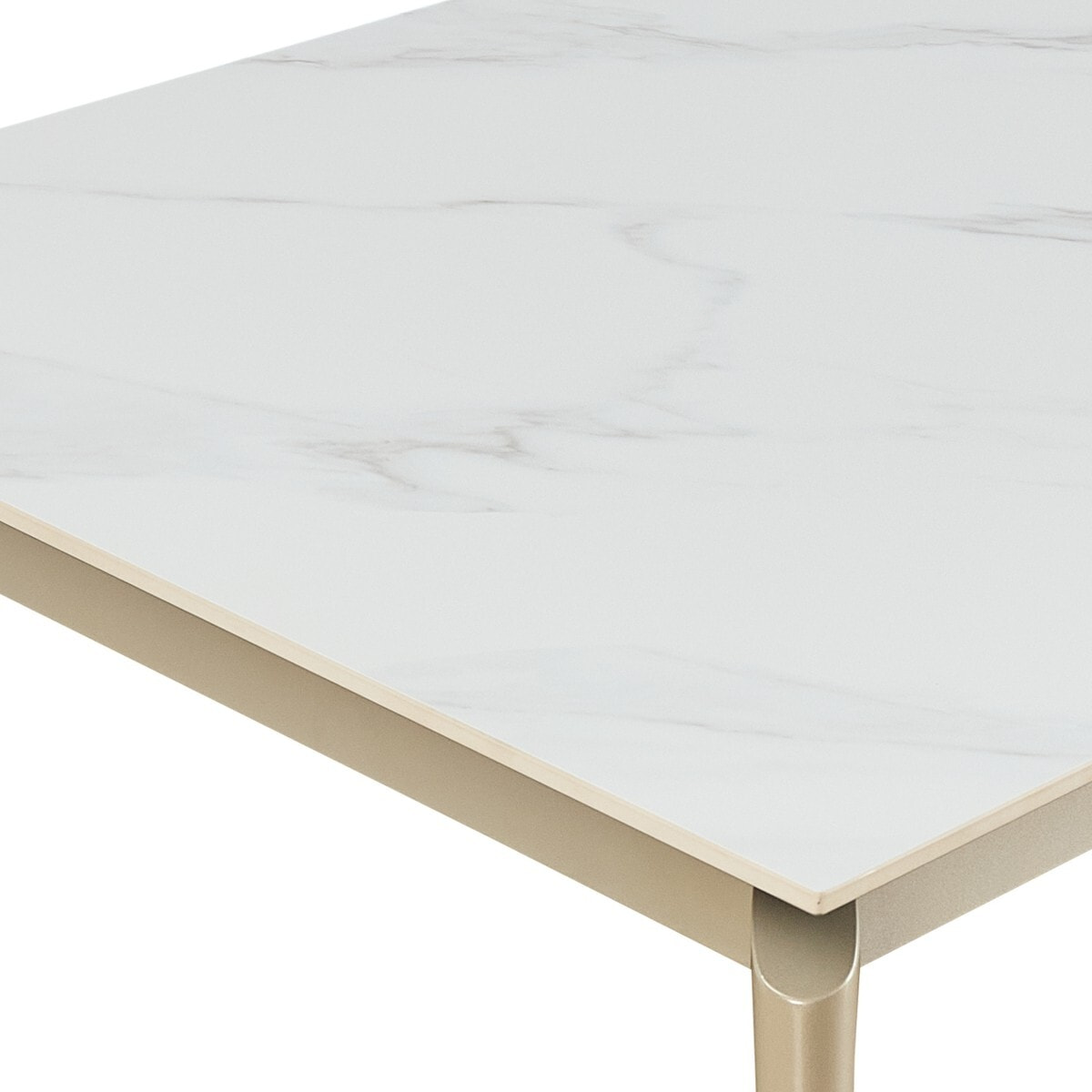 Table à manger extensible Tomasucci WIDE, en céramique effet marbre blanc, 160/220 × 90 × 77,5 cm