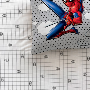 Parure de lit imprimée + drap housse 100% coton, SPIDERMAN HERO