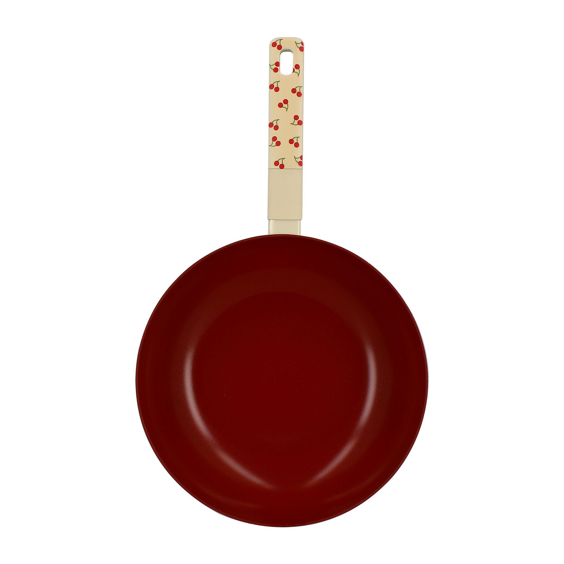 Wok 28cm en aluminium cerise - tous feux CERISE