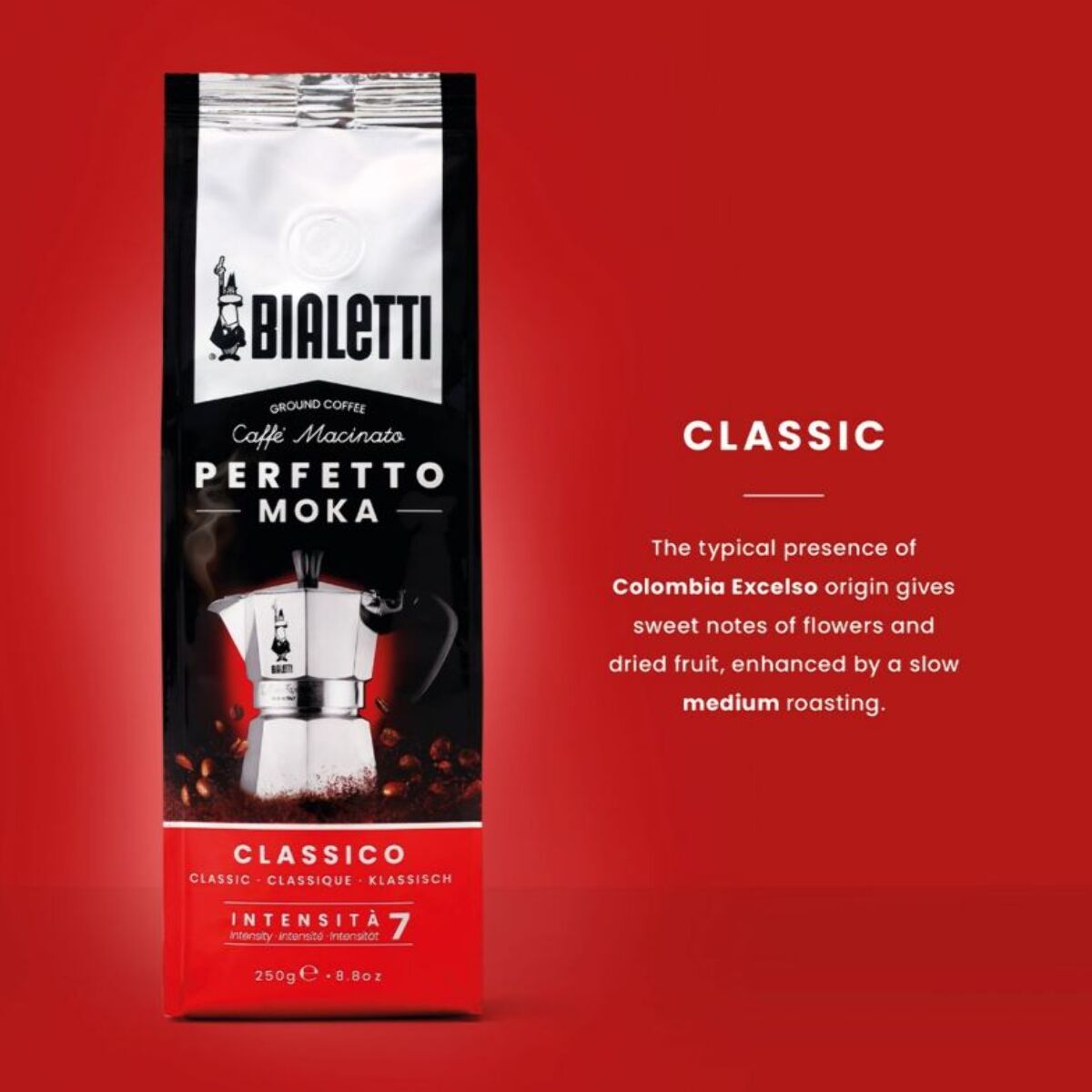 Cafetière italienne BIALETTI VENUS 6cups + Perfetto Moka Classic 250g