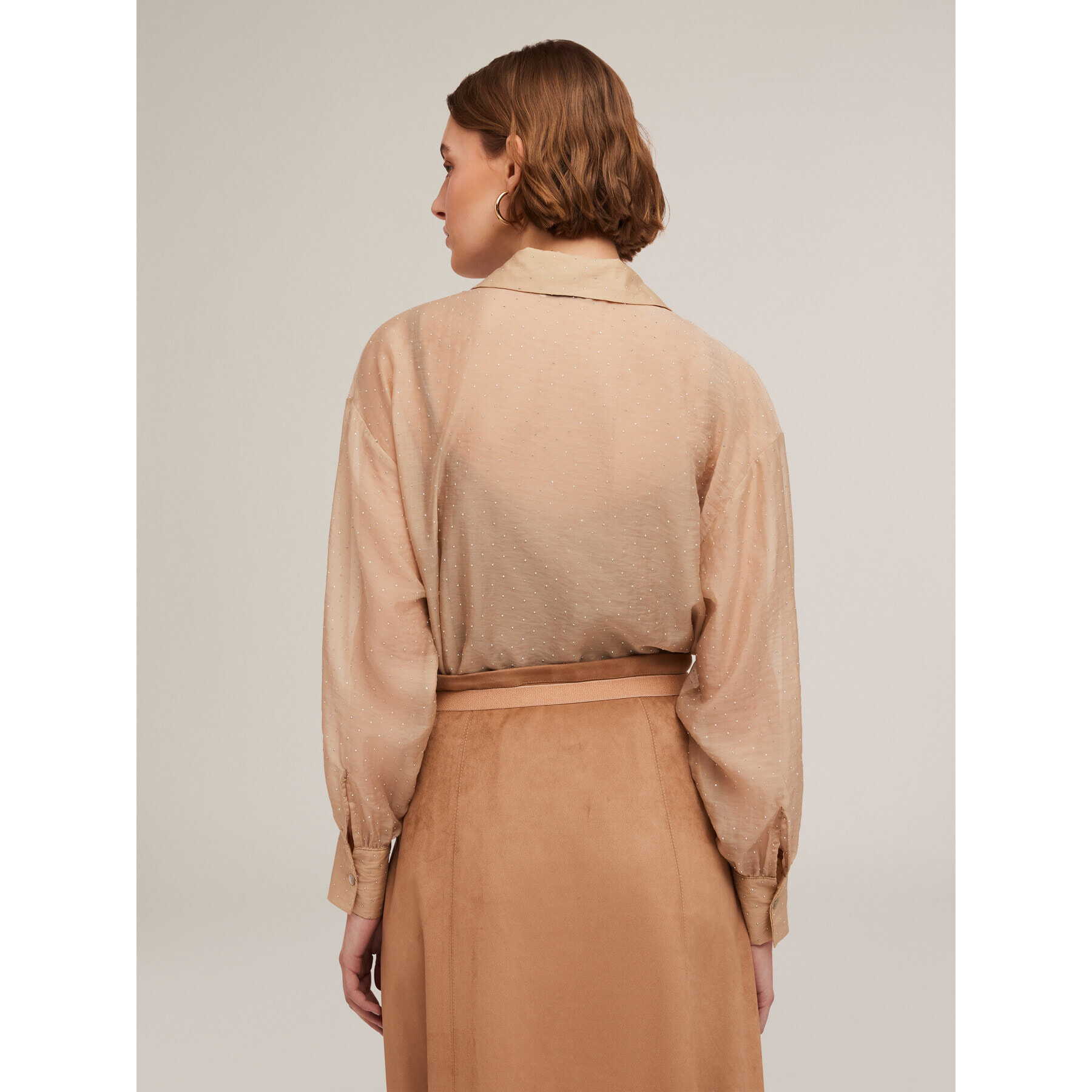 Motivi - Camisa mezcla de lyocell con pequeñas tachuelas - Beige