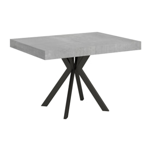 Tavolo allungabile 90x120/224 cm Dolcezza cemento gambe antracite