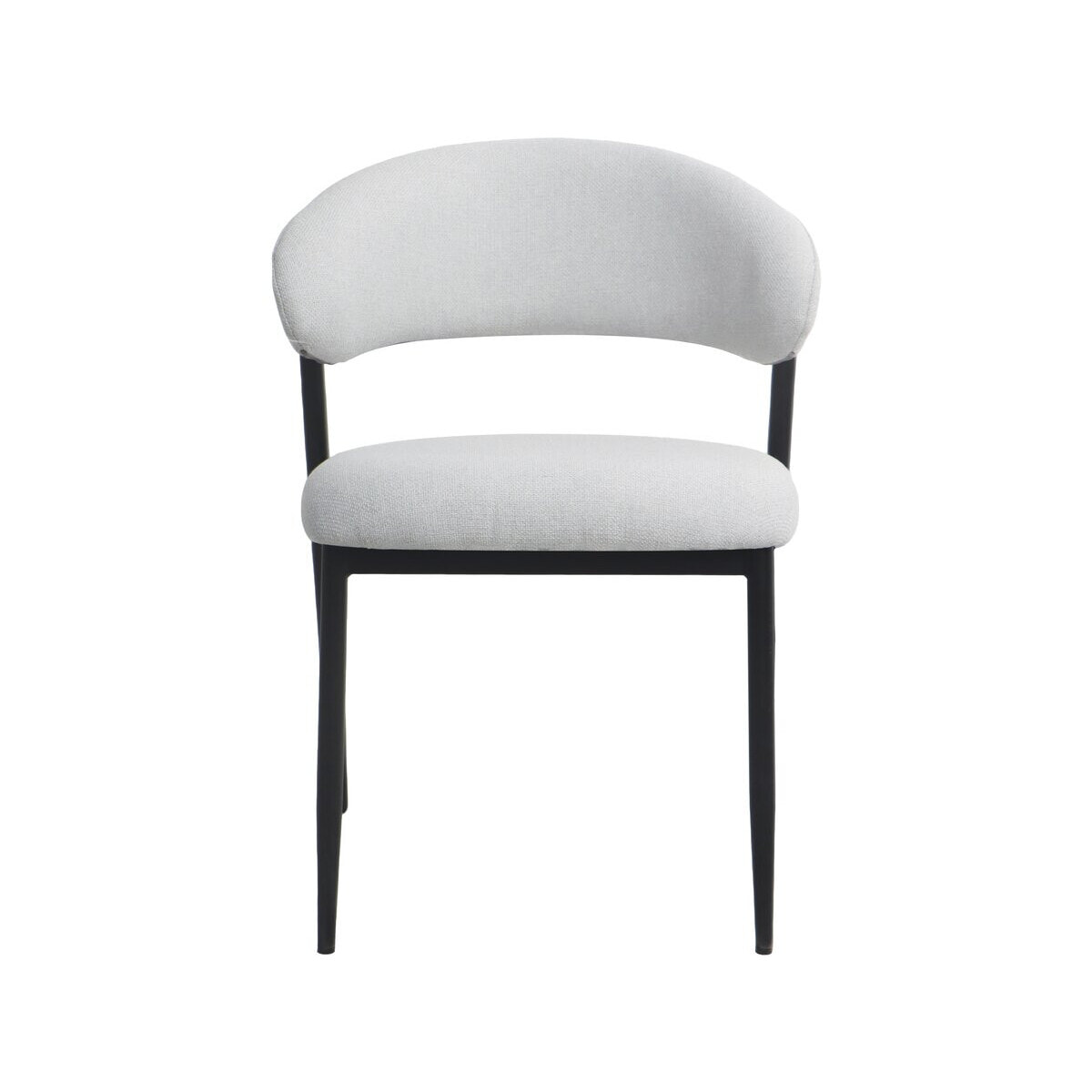 Lot de 2 chaises de salle à manger en tissu et métal "Edena" - Gris clair